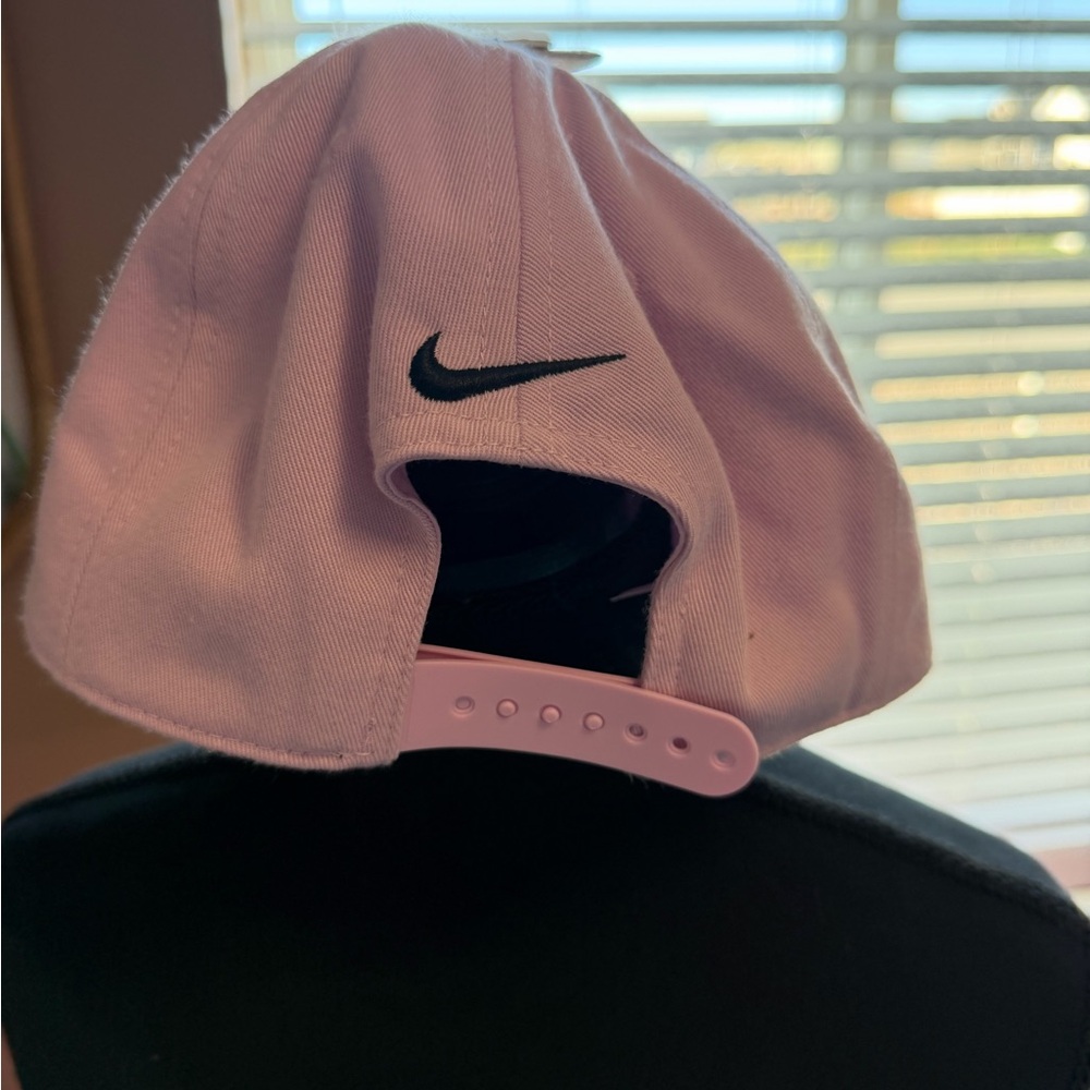 Nike Light Pink Rope-Trim Trucker Hat with Black Swoosh. - Picture 2 of 2